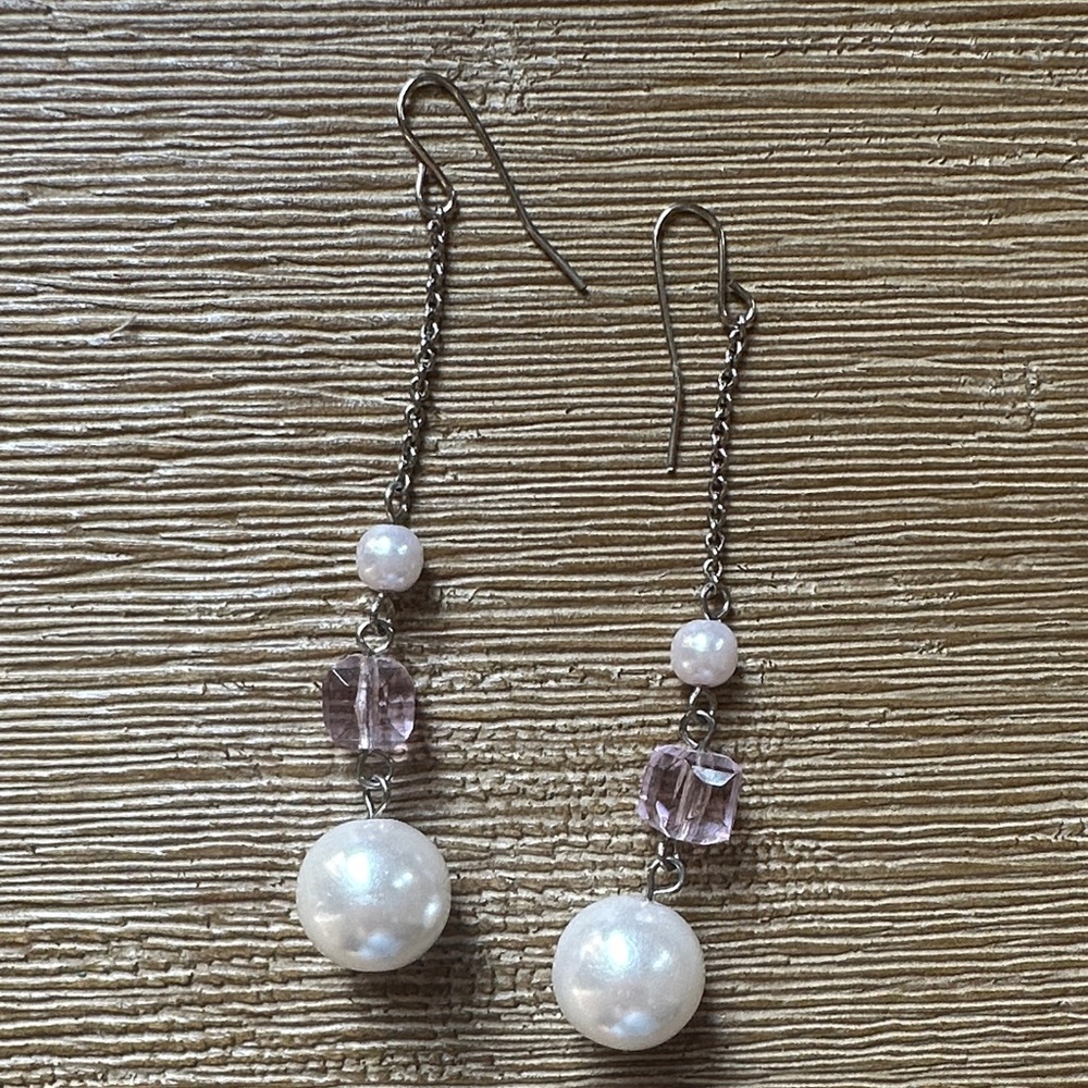 Elegant Pearl and Crystal Drop Earrings